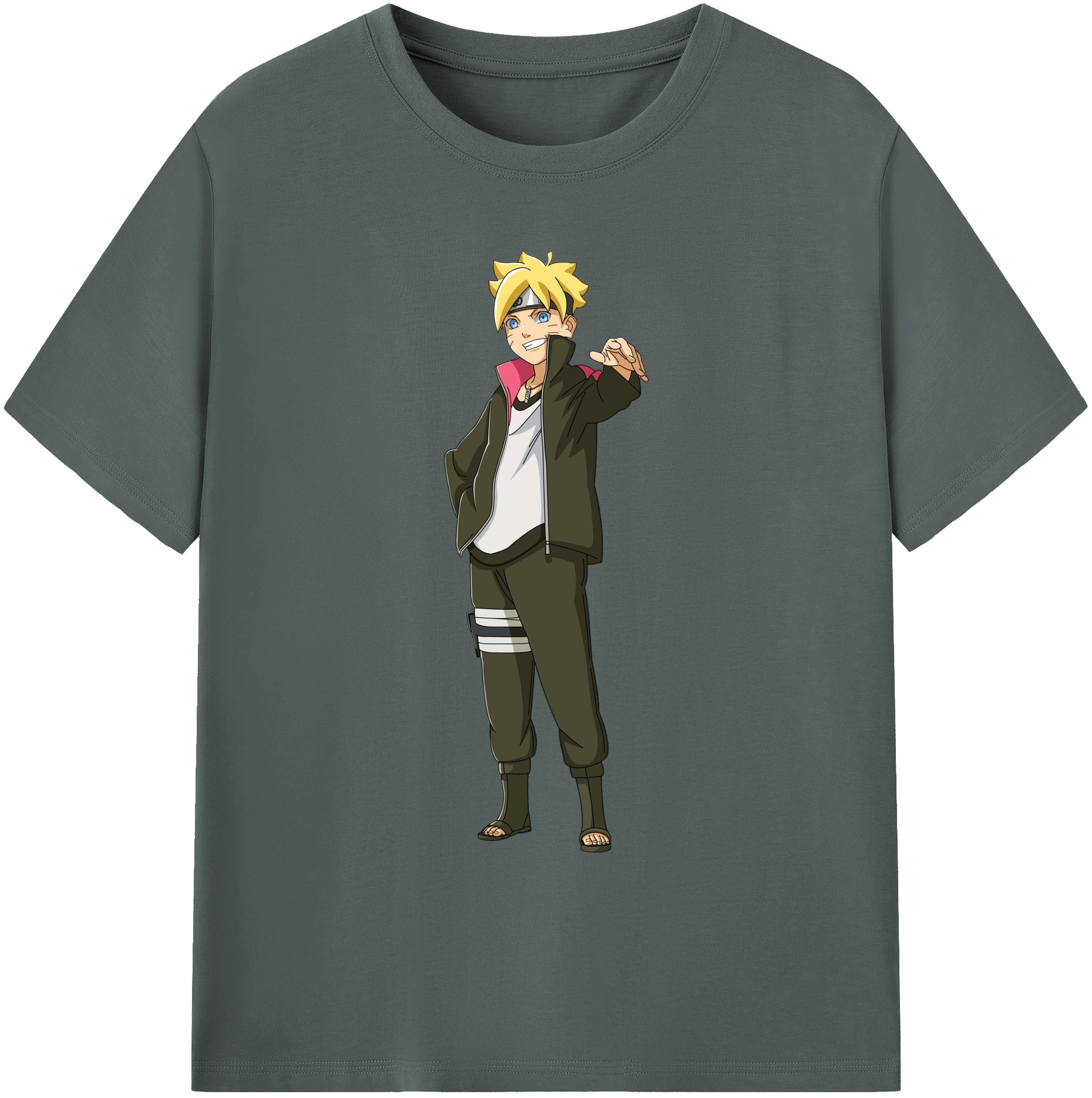 （画像用） NARUTO -ナルト- うずまき ボルト Uzumaki Boruto 綿100％ メンズ半袖Tシャツ｜肌触りやわらか＆通気性
